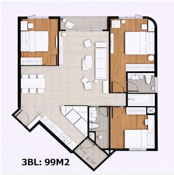 Căn hộ 3PN lớn - Green Skyline